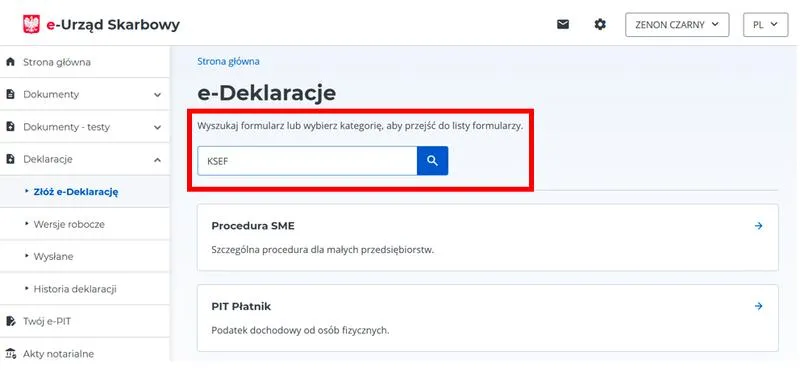 Formularze CEIDG-1 NIP-8