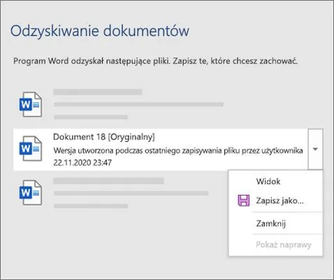 Metody przywracania informacji