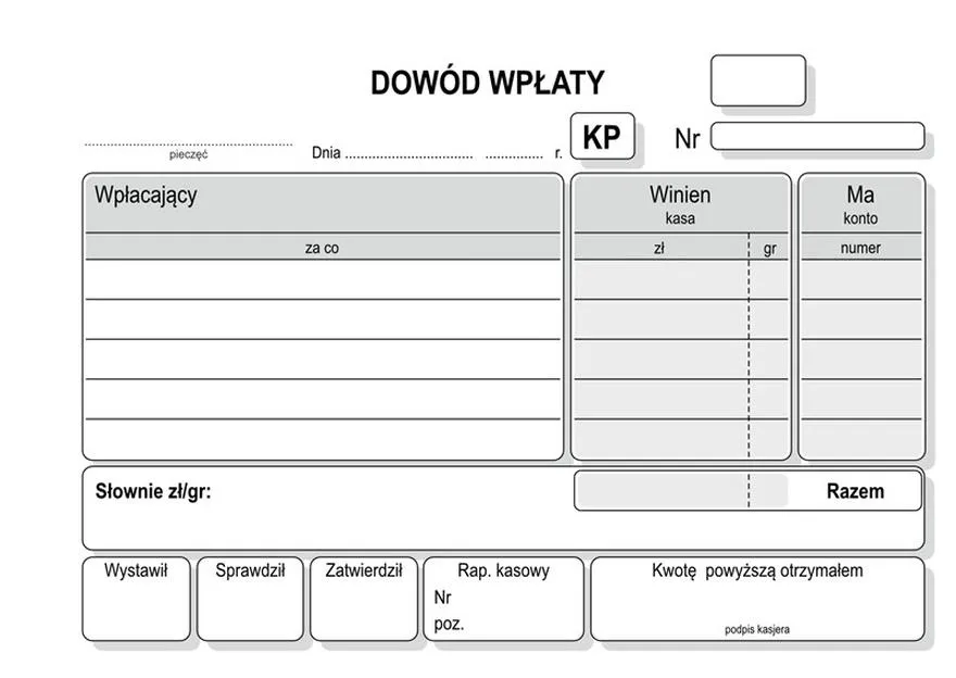 Przechowywanie dowodów wpłaty