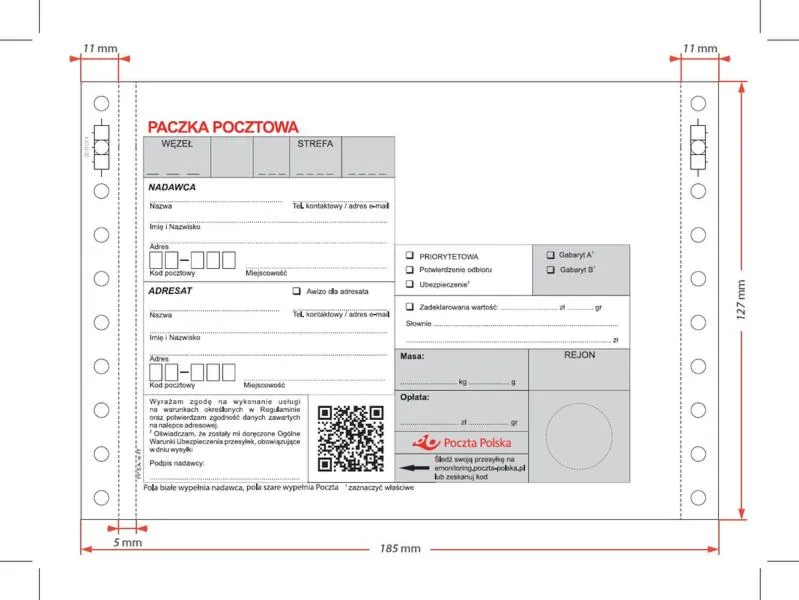 Wypełnianie druków pocztowych