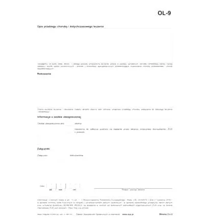 Zaświadczenie o stanie zdrowia N9