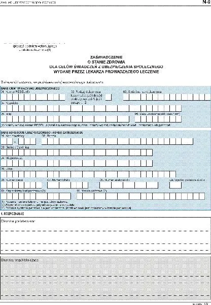 Zaświadczenie o stanie zdrowia